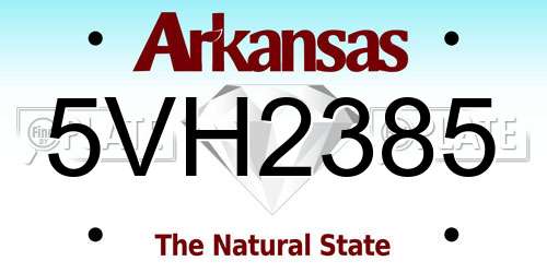 5VH2385 Arkansas License Plate