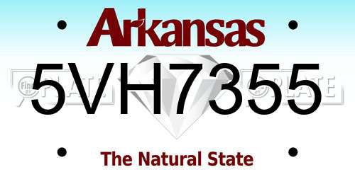 5VH7355 Arkansas License Plate