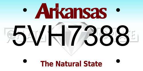 5VH7388 Arkansas License Plate