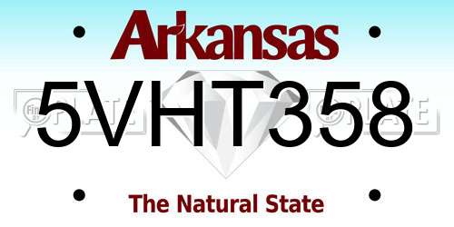 5VHT358 Arkansas License Plate