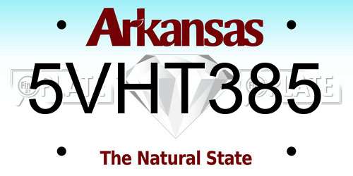 5VHT385 Arkansas License Plate