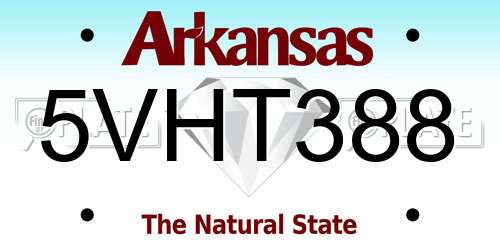5VHT388 Arkansas License Plate