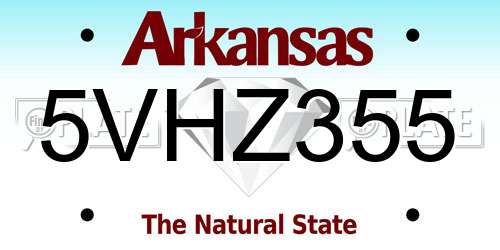 5VHZ355 Arkansas License Plate