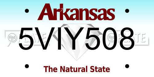 5VIY508 Arkansas License Plate