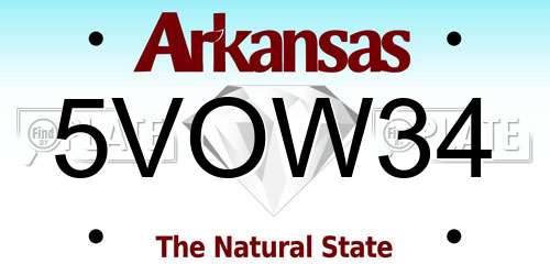 5VOW34 Arkansas License Plate