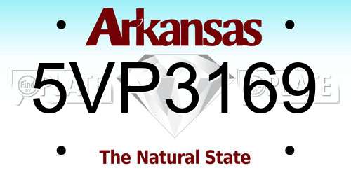 5VP3169 Arkansas License Plate