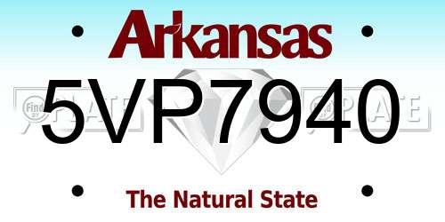 5VP7940 Arkansas License Plate