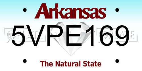 5VPE169 Arkansas License Plate