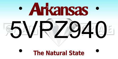 5VPZ940 Arkansas License Plate