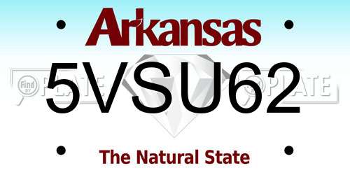 5VSU62 Arkansas License Plate