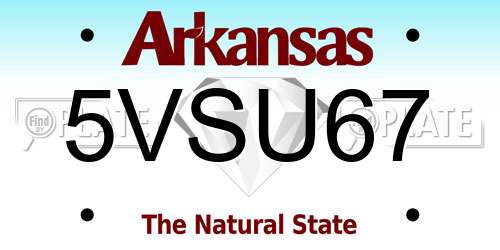 5VSU67 Arkansas License Plate