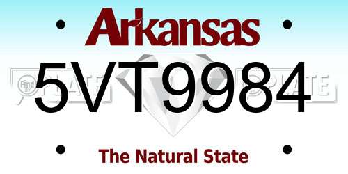 5VT9984 Arkansas License Plate