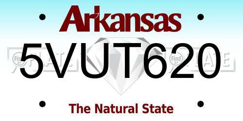 5VUT620 Arkansas License Plate