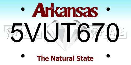 5VUT670 Arkansas License Plate
