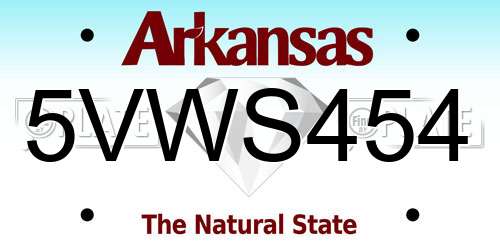 5VWS454 Arkansas License Plate