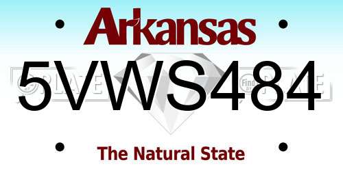 5VWS484 Arkansas License Plate