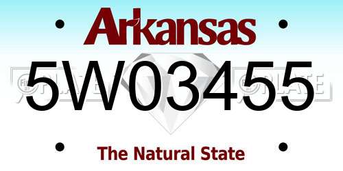 5W03455 Arkansas License Plate