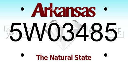 5W03485 Arkansas License Plate