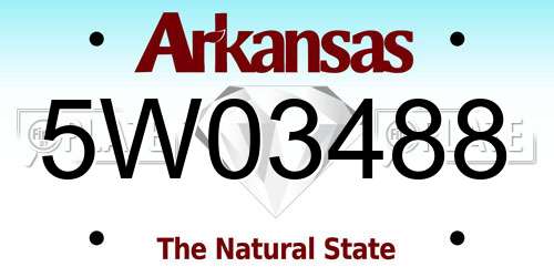5W03488 Arkansas License Plate