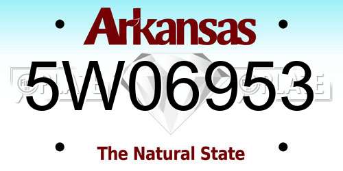 5W06953 Arkansas License Plate