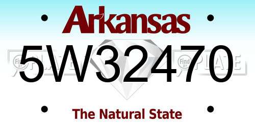 5W32470 Arkansas License Plate