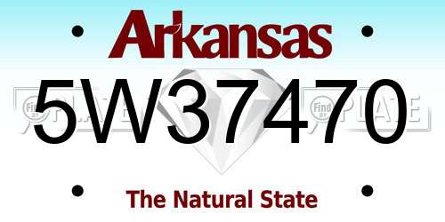 5W37470 Arkansas License Plate
