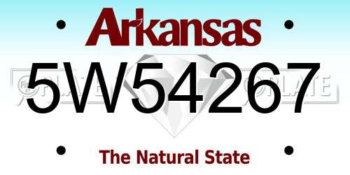 5W54267 Arkansas License Plate