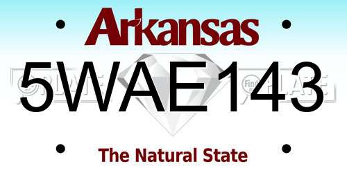 5WAE143 Arkansas License Plate