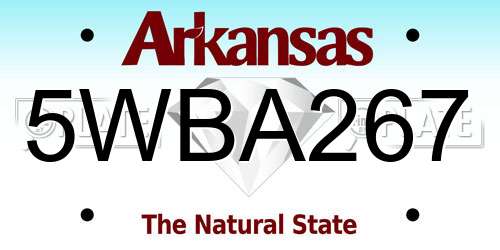 5WBA267 Arkansas License Plate