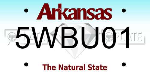 5WBU01 Arkansas License Plate
