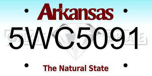 5WC5091 Arkansas License Plate