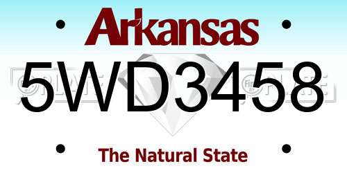 5WD3458 Arkansas License Plate