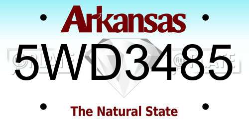5WD3485 Arkansas License Plate