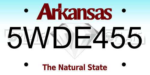 5WDE455 Arkansas License Plate