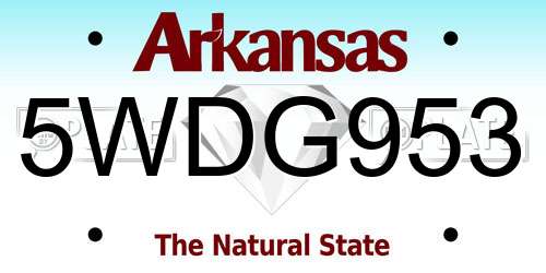 5WDG953 Arkansas License Plate