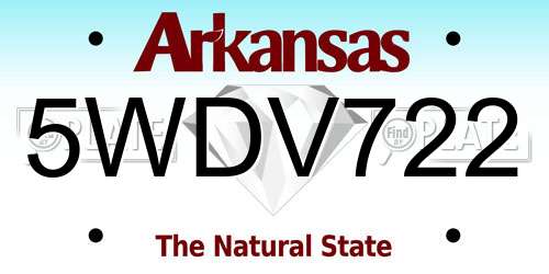 5WDV722 Arkansas License Plate
