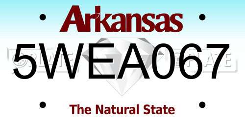 5WEA067 Arkansas License Plate