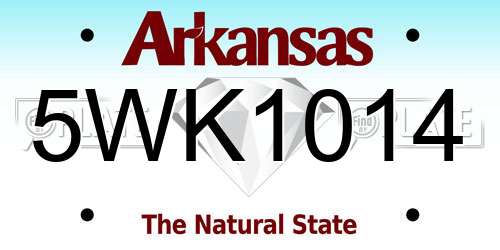 5WK1014 Arkansas License Plate