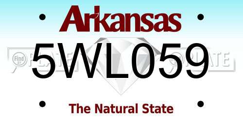 5WL059 Arkansas License Plate