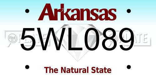 5WL089 Arkansas License Plate