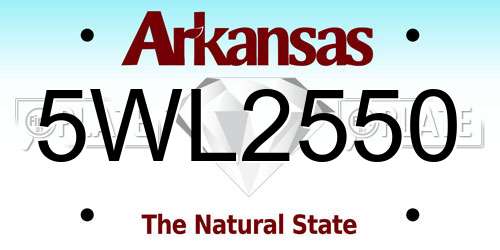 5WL2550 Arkansas License Plate
