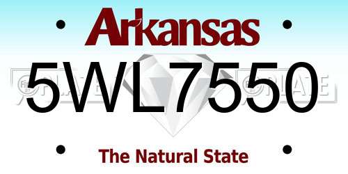 5WL7550 Arkansas License Plate