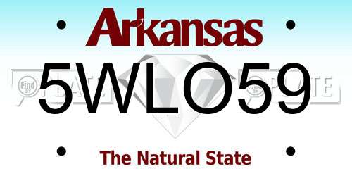 5WLO59 Arkansas License Plate
