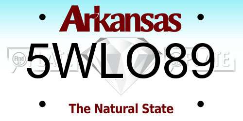 5WLO89 Arkansas License Plate