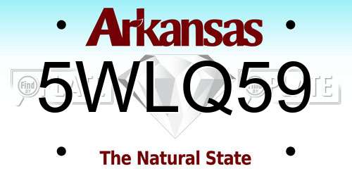 5WLQ59 Arkansas License Plate