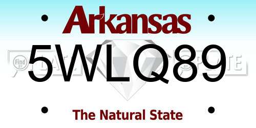 5WLQ89 Arkansas License Plate