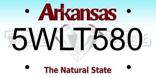 5WLT580 Arkansas License Plate