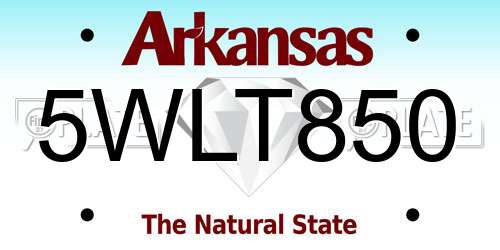 5WLT850 Arkansas License Plate