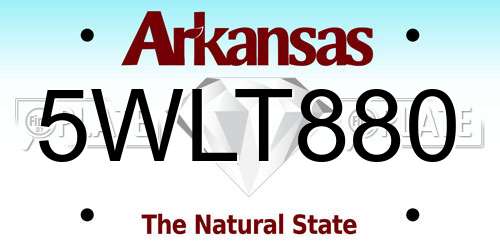 5WLT880 Arkansas License Plate