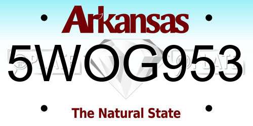 5WOG953 Arkansas License Plate